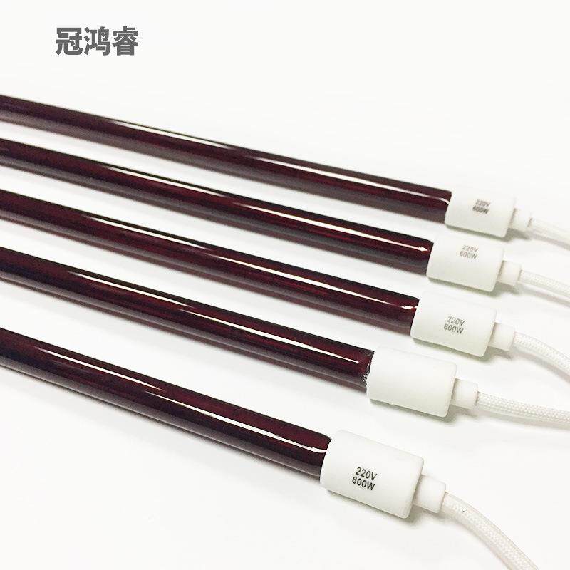 600W红宝石加热灯管 912MM石英玻璃IR加热灯 红管红外线加热灯管