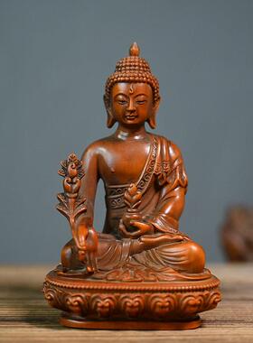 黄杨木雕刻师佛像仿古做旧居家室内摆件公室装饰品木质工艺品