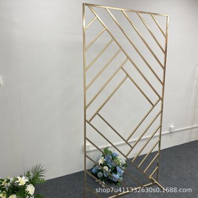 婚镀背金铁艺屏风BTS派对宴会景道金具长方形拱门舞台礼色几何框