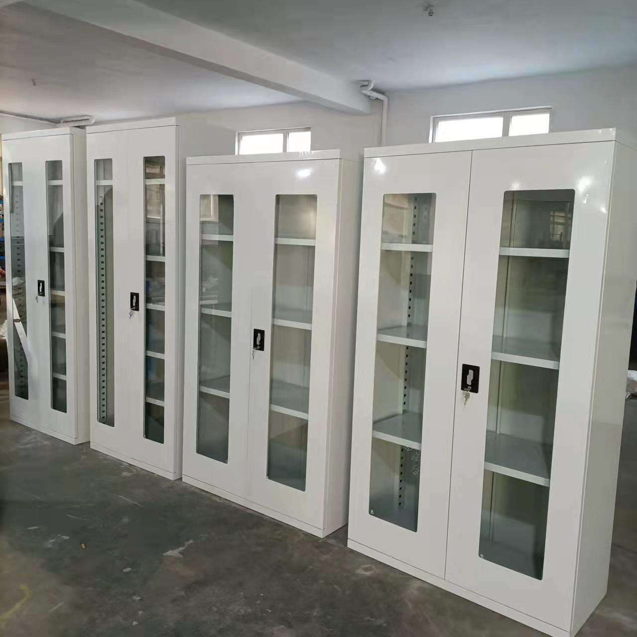 实验室玻璃门仪器柜冷轧钢重型展示柜双开门多层工具柜重型储物柜