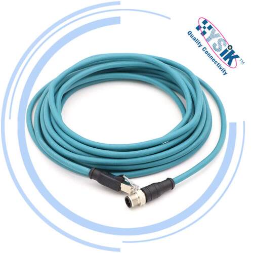 M连12转RJ45A编VSA码8芯工业以太网接器超6类网线千兆网速连接器