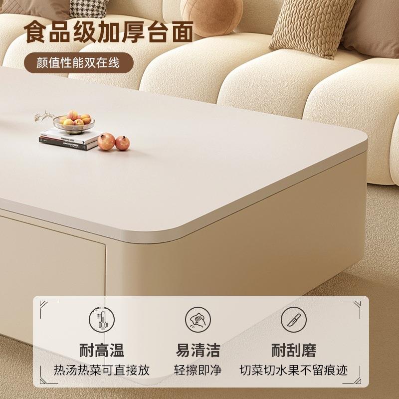 奶油风几客家2024新款感小用户型厅网红茶20240911几桌电视茶柜组
