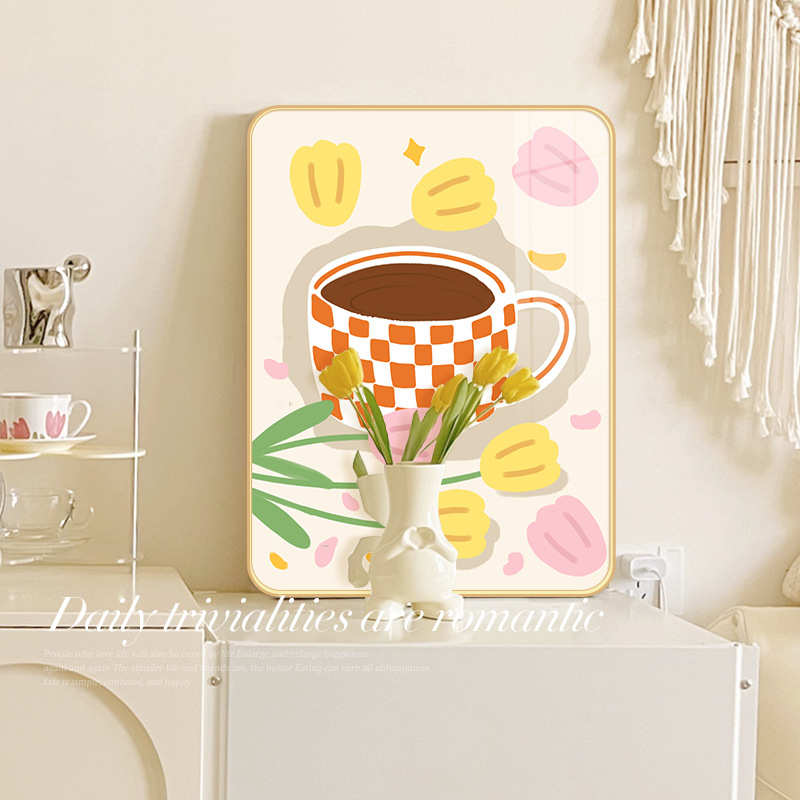 餐厅桌面摆件装饰画治愈系客厅玄关挂画卧室床头摆画简约