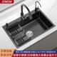双水槽改单水槽不锈钢水槽单水槽黑金刚纳米工艺厨房家用洗菜盆洗