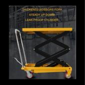 降手动液压升平台车剪叉降式 作提558 工台平板移动推车升机手摇式