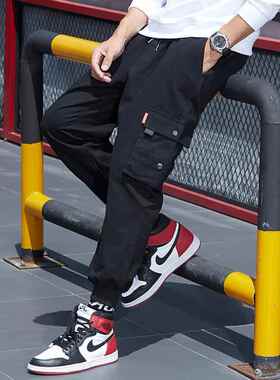 Large size men's work pants, men's sports cropped pants,