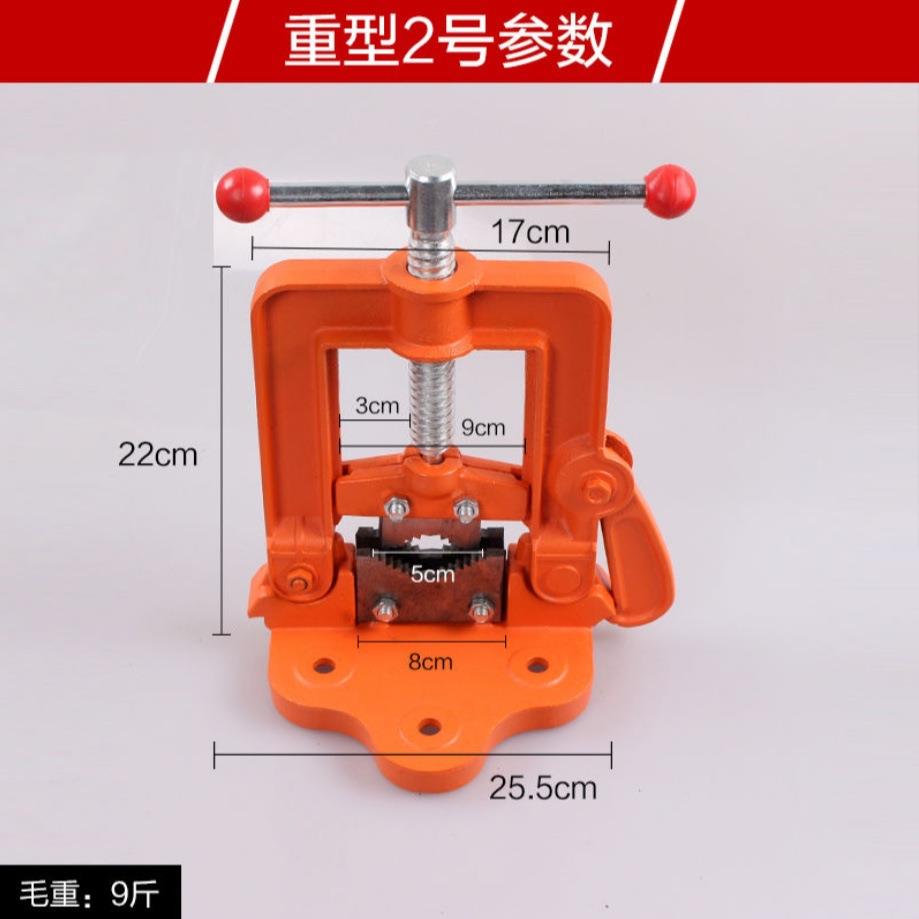 龙门钳夹管钳重型三角架压力钳管子台虎钳割丝管子钳固定夹具台钳
