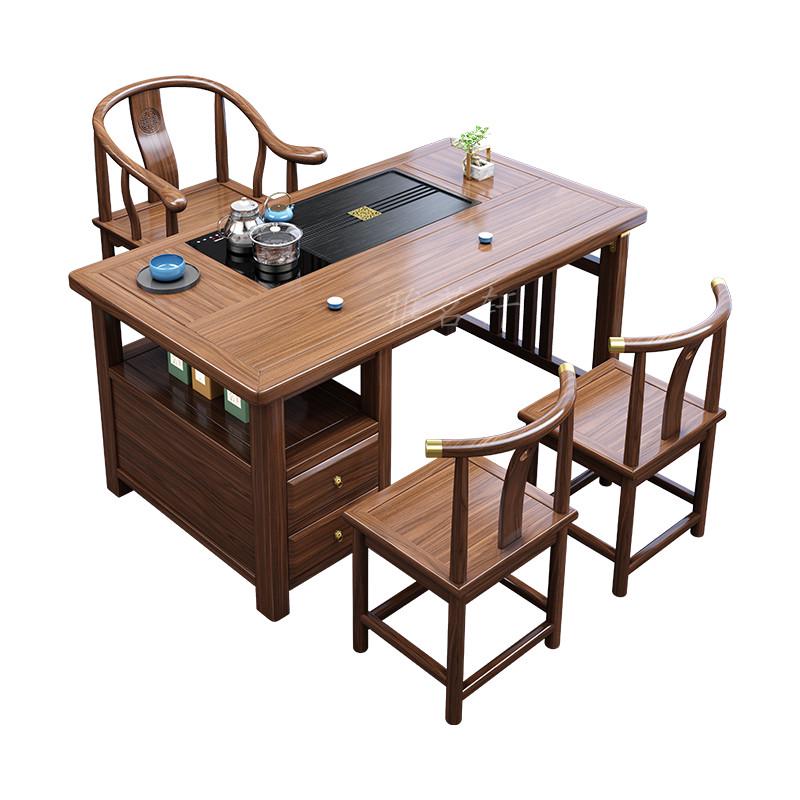 阳台喝茶桌椅组合新中式功夫实木泡茶台套装一体客厅家用小型茶几