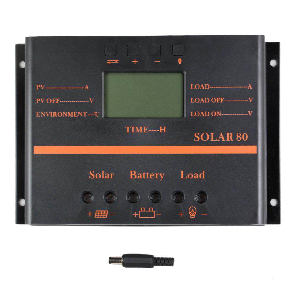 S80一屏多状态显示太阳能控制器PWM12V24V80A太阳能发电控制器