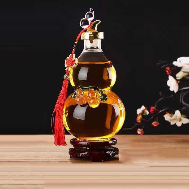 葫芦醒酒器工艺玻璃葫芦形酒瓶创意酒瓶玻璃泡酒瓶透明空酒瓶批发