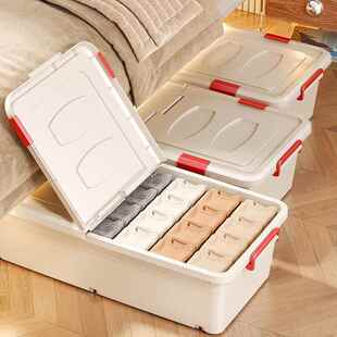 友耐箱床底收纳箱家容量用衣服杂物床底储物双YN155面开盖收大纳
