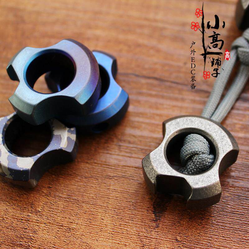 钛合金EDC刀坠伞绳吊坠手机坠拉炼 炼 推牌坠钥匙扣坠饰品开 瓶器