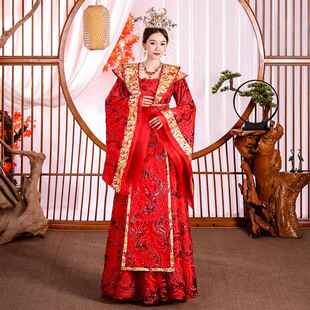 唐色朝公冠主古装汉帔服女红宫廷古代嫁衣凤霞戏服皇后服装杨