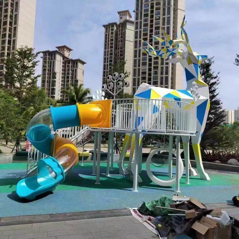 户外大型游乐设施不锈钢滑梯非标组合游乐设备公园滑梯组合