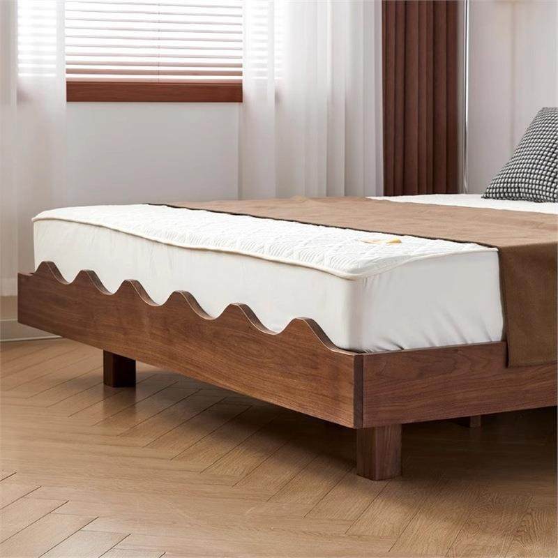 北美黑胡式桃无靠木榻榻米床架悬浮床简约无背日792矮床全实木床