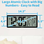 大屏幕电子挂式 时钟闹钟室内测量客厅卧室日历书房树脂休闲