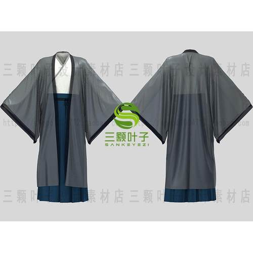 MD+Clo3d中国风隋唐男子汉服工程源文件 古风服装模型 CG素材3973