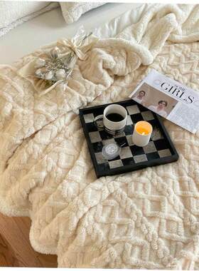 Lamb blanket double thickened sofa nap blanket羊羔绒毛毯盖毯