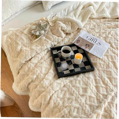 Lamb blanket double thickened sofa nap blanket羊羔绒毛毯盖毯