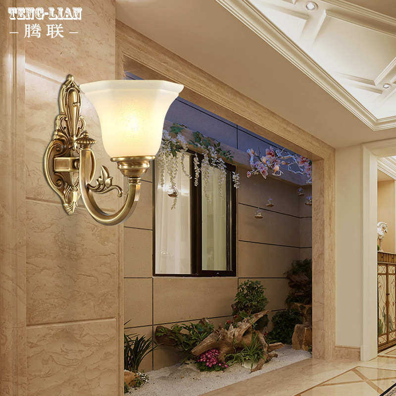 全铜复古壁灯美式卧室客厅餐厅床头壁灯欧式书房楼梯过道套房壁灯,家装灯饰光源,壁灯,淘宝优惠券,粉丝福利购,淘宝优惠卷