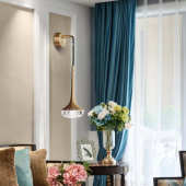 北欧床头水晶小壁灯后现代设计师简约客厅餐厅过道全铜装 饰壁灯