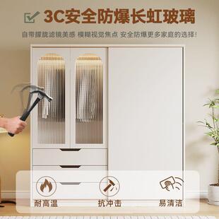 衣柜室家用推GYU45拉门衣橱子玻柜璃门儿童储柜出卧租屋收物纳柜