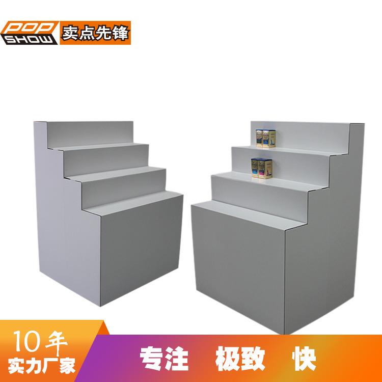 现货展会用可做彩印广告纸堆头纸箱堆纸展示柜可承重展示