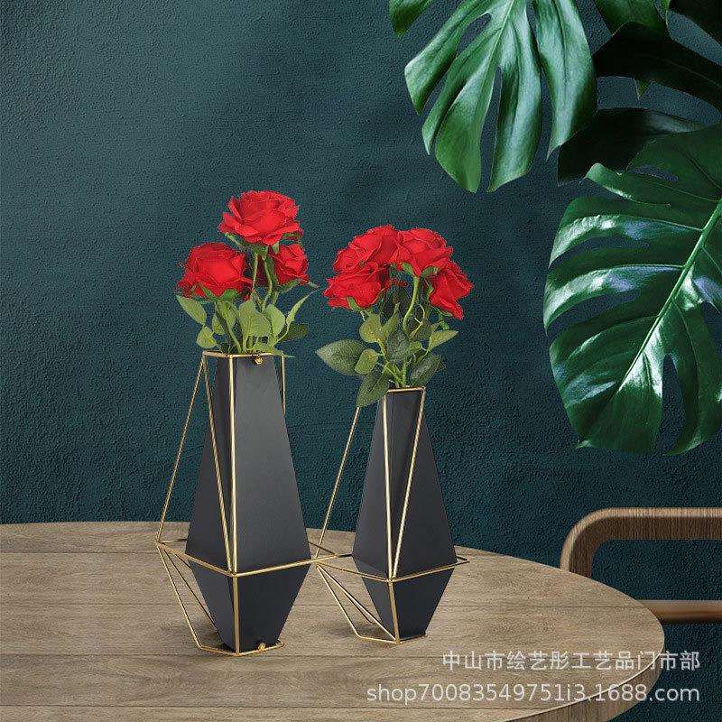 轻奢电视柜酒柜摆件居家装饰客品厅玄大气创意菱形花器简约关现代