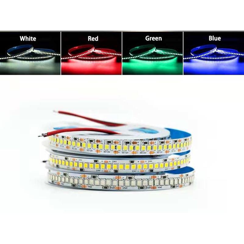 led灯带12v24V低压2835贴片自粘240灯软灯条超亮裸板装饰线条灯