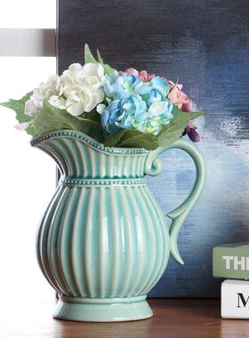 饰陶瓷花北欧简器约花插餐桌客厅电视柜水培NXV仿真花瓶客厅装摆