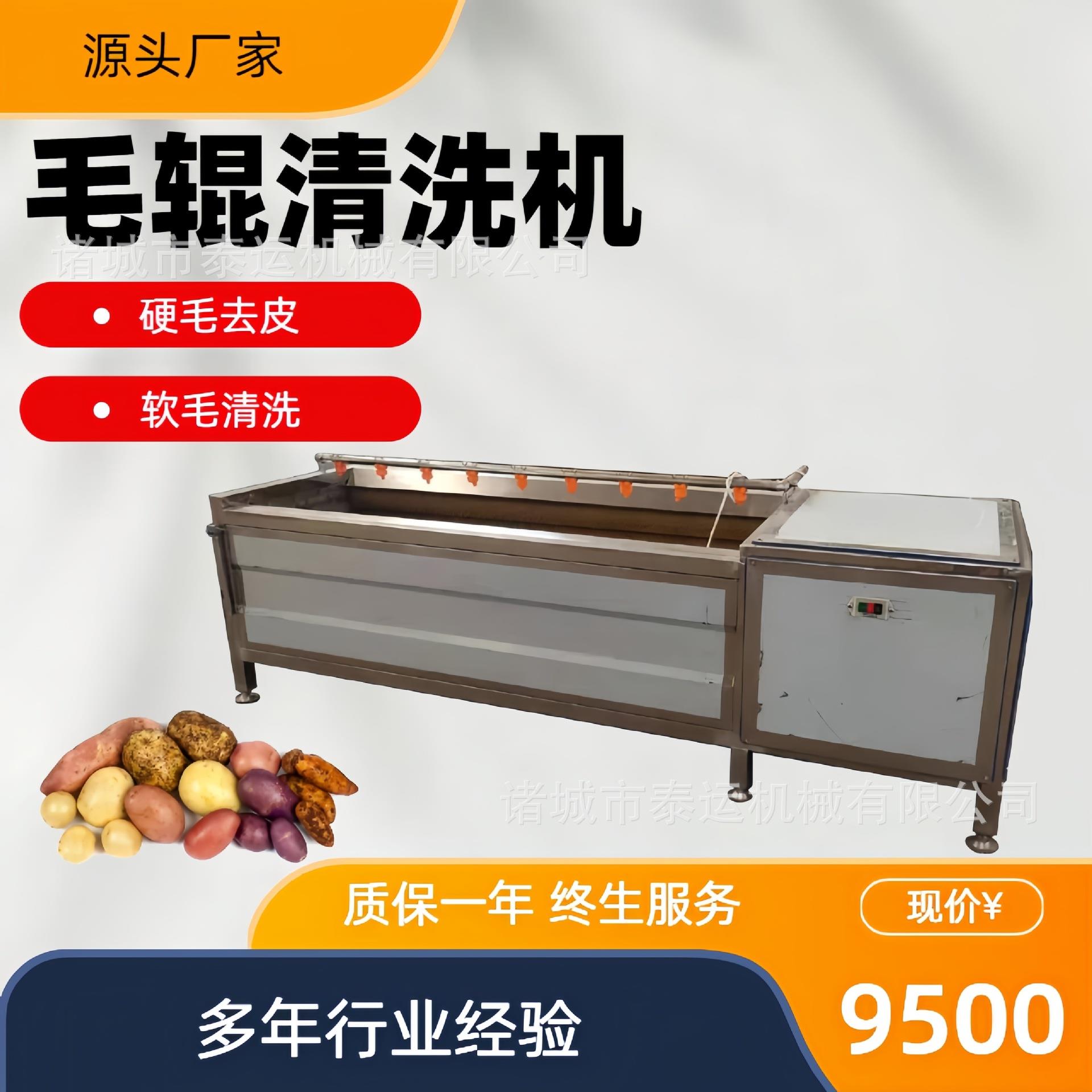 土豆清洗机红薯毛刷清洗机小型马蹄清洗设备天麻北沙参毛辊清洗机