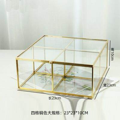 新款复古欧防尘手表珠宝式展示玻璃首饰盒格六纳格方形玻四璃花盒