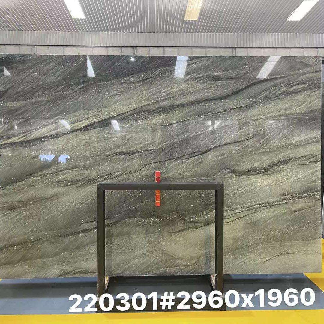 比特蓝色大理石橱柜面茶几餐桌面天然奢石台面浴室柜