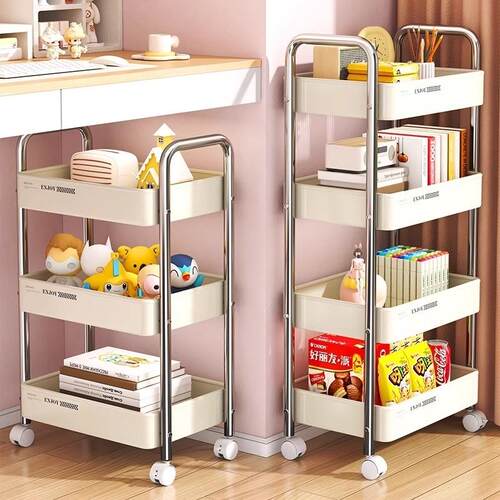 多层杂物推车架子浴室小推车置物架摆摊宿舍卧室手推收纳推车可移