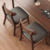 实木餐桌椅子家用餐椅胡桃木凳子靠背简约休闲 茶桌书桌椅餐小户