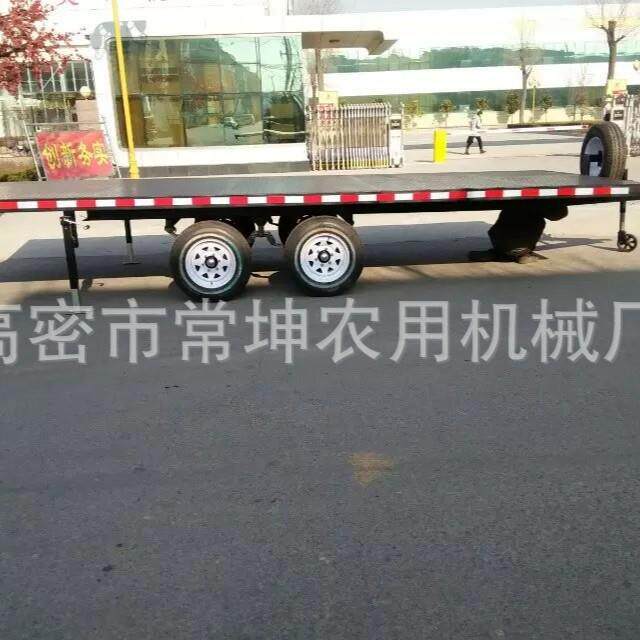 5吨电子刹车平板拖车出口抛丸机全挂式拖车环保设备底盘平板拖车
