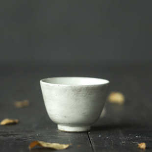 柴烧哑光白谌峰柴烧 粉引志野杯 手作之器 灵巧趁手 素简质朴手刷