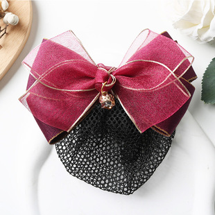 头花女职业酒店餐饮服务员上班头饰盘发网套日韩发卡护士网兜发网