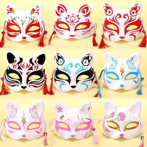 地摊货源抖音款 半脸猫全脸猫面具 动漫狐狸暗部cosplay表演面具
