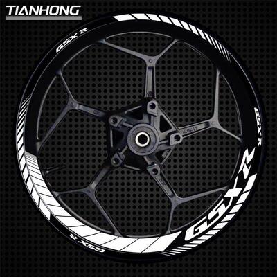 适用铃木GSX250R600 1000 750赛版轮毂改装轮圈钢圈反光防水机车