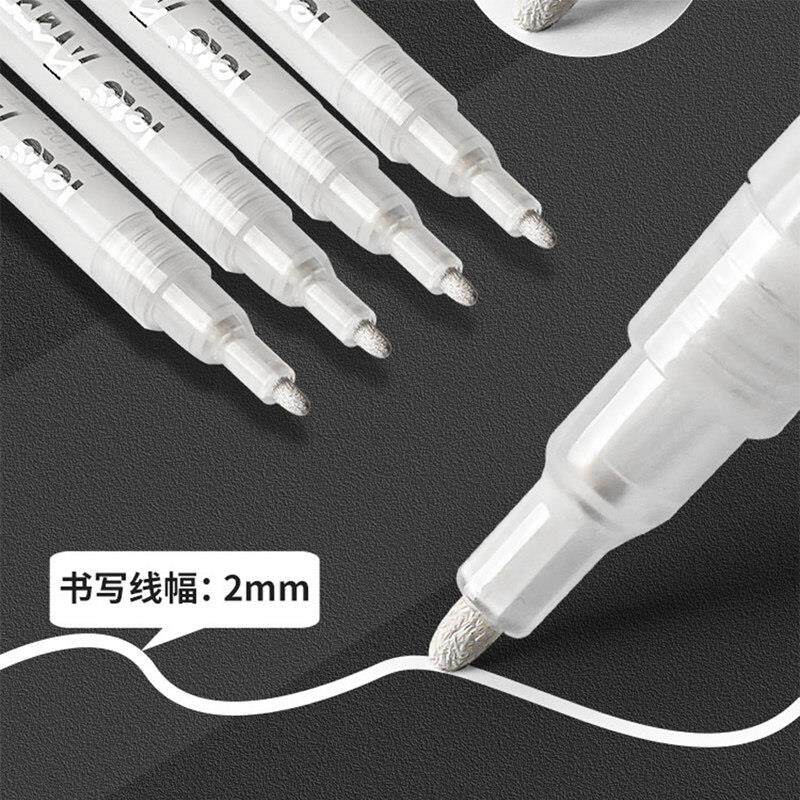 白色高光笔丙烯马克笔美术白笔提亮笔水笔专用绘画勾线笔不掉色防