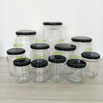 Circular glass jar pickles bottles jam jars of honey bottle