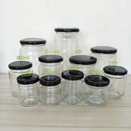 Circular glass jar pickles bottles jam jars of honey bottle