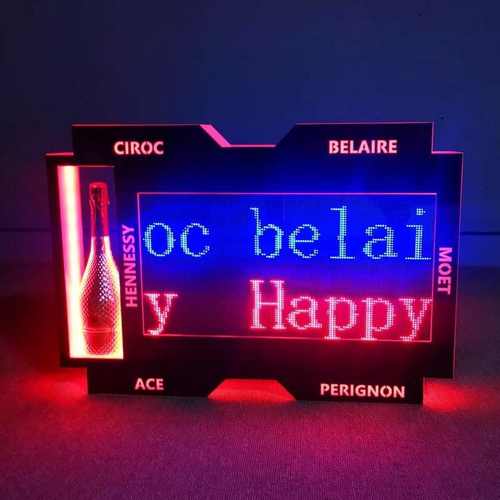 led发光单侧酒座屏幕LOGO广告手举牌酒吧KTV气氛道具编程灯牌