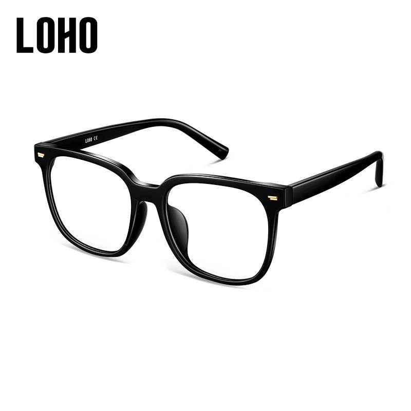 高档lho防蓝光护目镜防辐o射大颜框ins风眼镜素瘦脸网男红女黑框