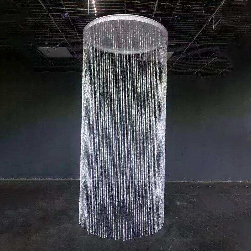 婚礼堂圆环流苏吊顶飞蝶珠线帘慕雪圆环挂件婚庆舞台路引装饰道具