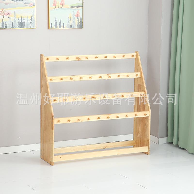 巾原架幼儿园挂樟子松地木质置毛物架实木毛巾架落式儿童YHV可移