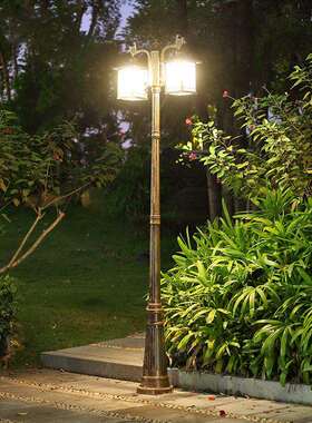 现代中式庭院灯3米花园别墅小区高杆家用仿古农村户外防水led路灯