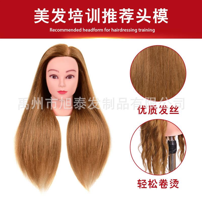 新款直销模特头美发练习头模假人头真发混合发头模可烫可染可剪发