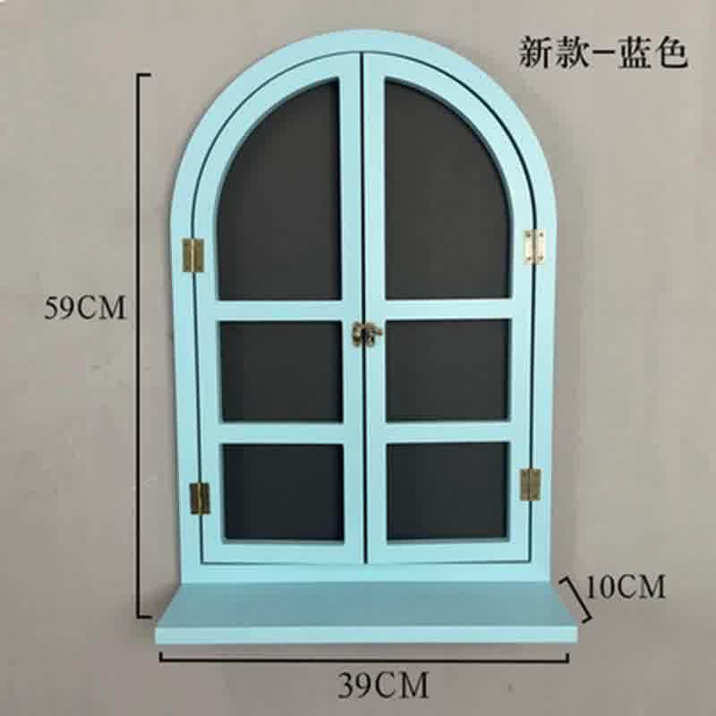做架壁挂窗美式咖啡假黑板窗户仿真物置旧服装隔板装饰复古乡村假
